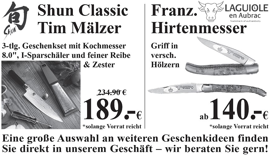 Unsere Angebote zum 1. Adventswochenende 2017